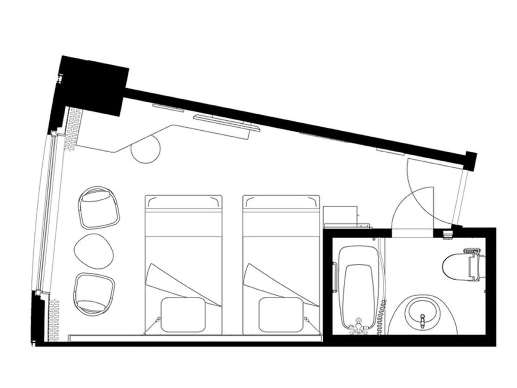 Sapporo Prince Hotel Rum bild A floorplan of a typical room